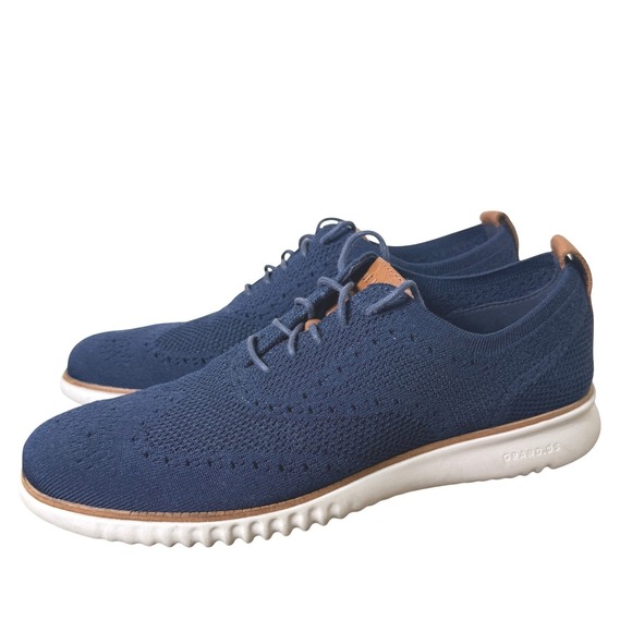 Cole Haan Other - Cole Haan Zerogrand Oxford Mens 11.5 Blue Knit Wingtip Dress Sneakers C27569